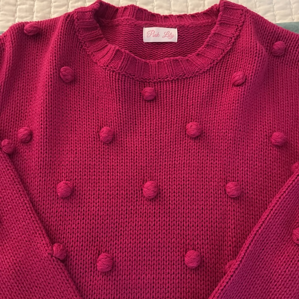 Pink Pom Pom Sweater NWOT - Picture 2 of 5